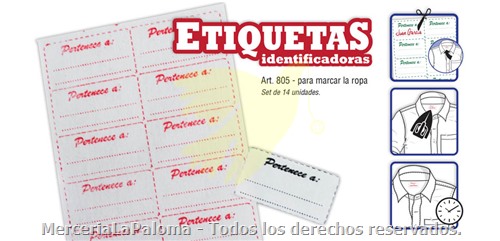 ETIQUETAS IDENTIFICADORA X 6 PLANCHAS DE 14 UNIDADES PARA RECORTAR ART.805