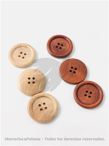 10x BOTÓN DE MADERA, botones de madera, botones de bricolaje