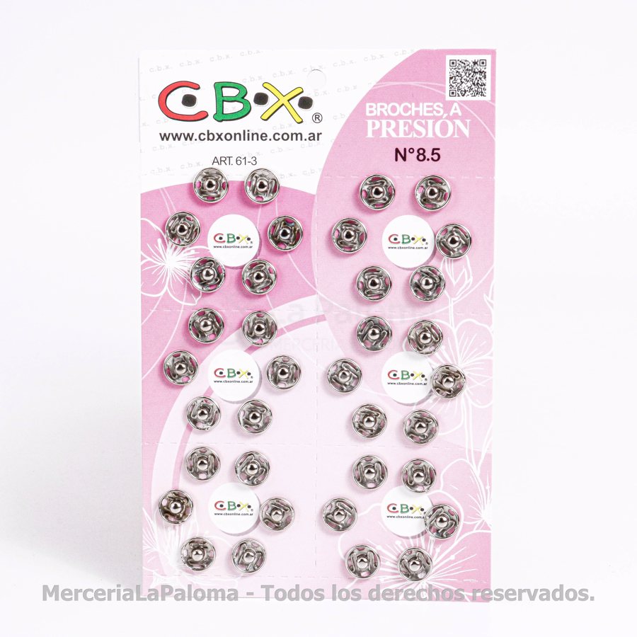 BROCHE A PRESION INOXIDABLES CBX 8.5MM X36 UN.