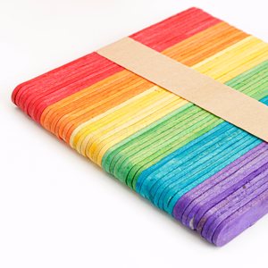 PALITOS DE HELADO DE MADERA COLORES CBX X50 UN.