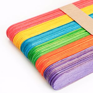 PALITOS DE HELADO DE MADERA COLORES 15MM ANCHO CBX X50 U